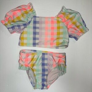 Cat & Jack Plaid Multicolored Bikini Swimwear Size 2T